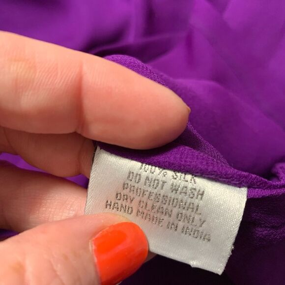 Roberta Freymann 100% Silk Purple Shift Dress Sz M - Picture 6 of 7